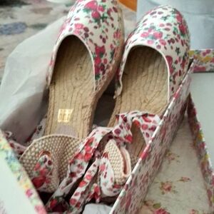 LoveShackFancy Manebi  Espadrille In Berry Cherry Sz 39